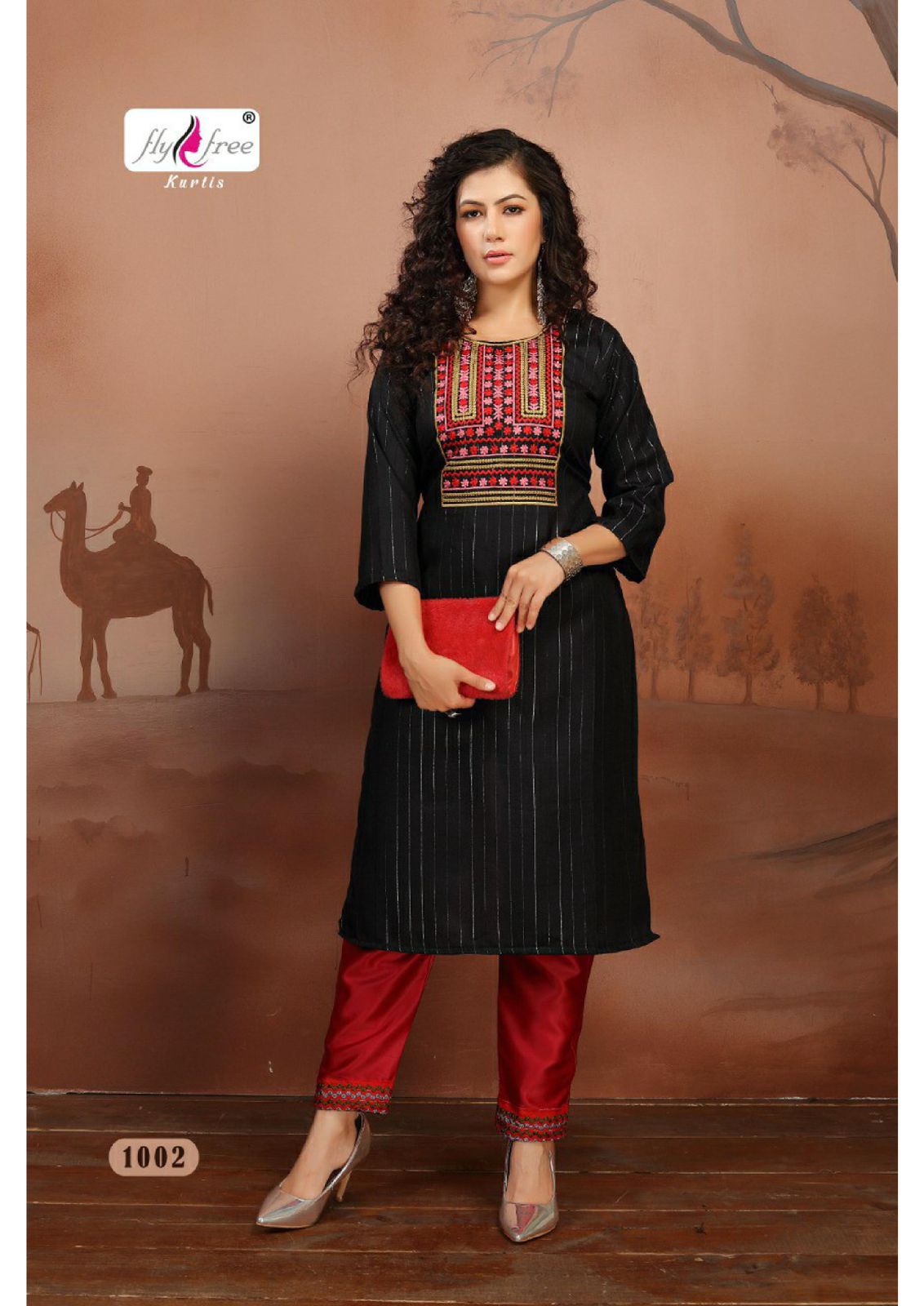 Fly Free Navratan Ethnic Wear Embroidery Work Kurti With Bottom Collection